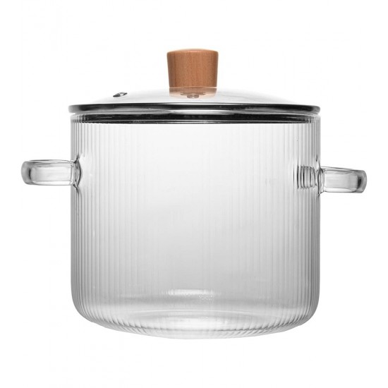 Caçarola Leire 2,5 Litros 16cm Vidro Borossilicato com Tampa